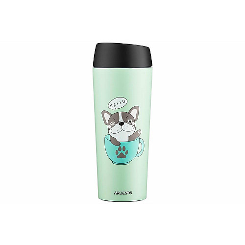 Термокухоль ARDESTO Coffee time Frenchie, 450мл, нержавіюча сталь, зелений