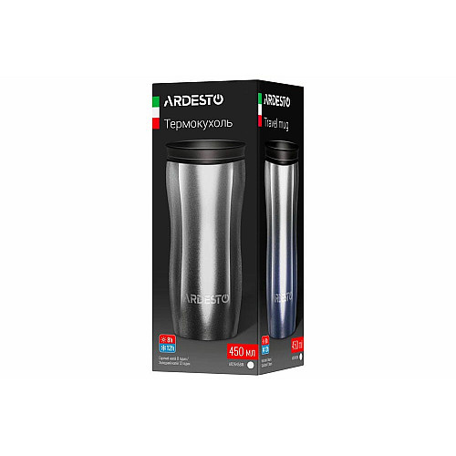 Термокухоль ARDESTO Metallic, 450мл, нержавіюча сталь, чорний