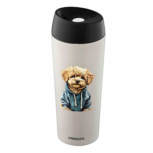 Термокухоль ARDESTO Coffee Time Maltipoo 450мл, нержавіюча сталь, бежевий