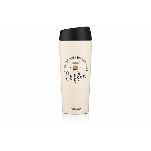 Термокухоль ARDESTO Coffee Time, 450мл, нержавіюча сталь, бежевий