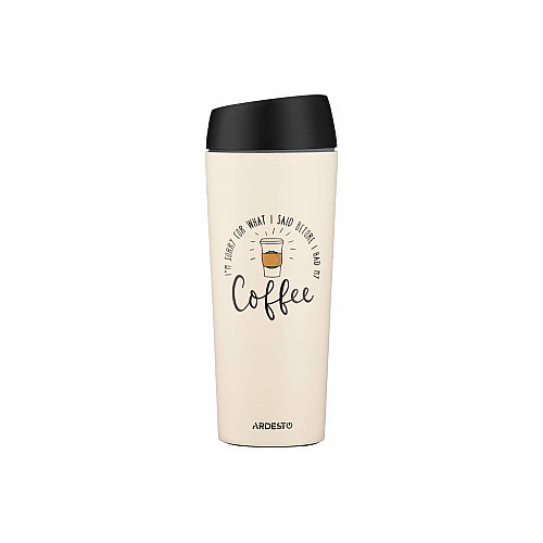 Термокухоль ARDESTO Coffee Time, 450мл, нержавіюча сталь, бежевий