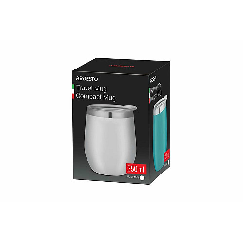 Термокухоль ARDESTO Compact Mug, 350мл, нержавіюча сталь, білий