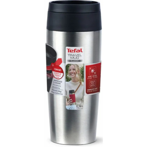 Термочашка Tefal Travel Mug Classic, 0.36л, нержавіюча сталь