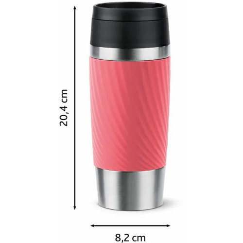 Термочашка Tefal Travel Mug Classic Twist, 0.36л, нержавіюча сталь, кораловий