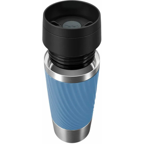 Термочашка Tefal Travel Mug Classic Twist, 360мл, нержавіюча сталь, блакитний