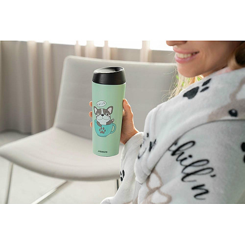 Термокухоль ARDESTO Coffee time Frenchie, 450мл, нержавіюча сталь, зелений