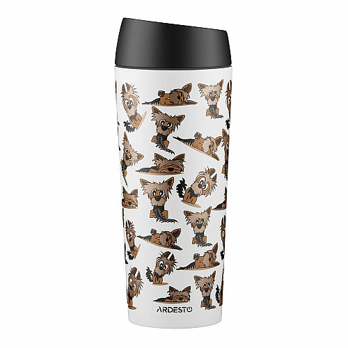 Термокухоль ARDESTO Coffee Time Yorkie 450мл, нержавіюча сталь, бежевий