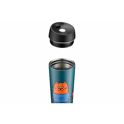 Термокухоль ARDESTO Coffee time Red Cat, 450мл, нержавіюча сталь, синій