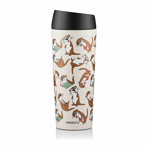 Термокухоль ARDESTO Coffee Time Otter 450мл, нержавіюча сталь, бежевий