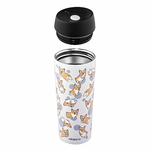 Термокружка ARDESTO Coffee Time Corgi 450мл, нержавеющая сталь, серый