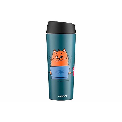 Термокухоль ARDESTO Coffee time Red Cat, 450мл, нержавіюча сталь, синій