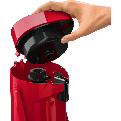 Термос Tefal Ponza Pump, 1.9л, пластик, скло, червоний