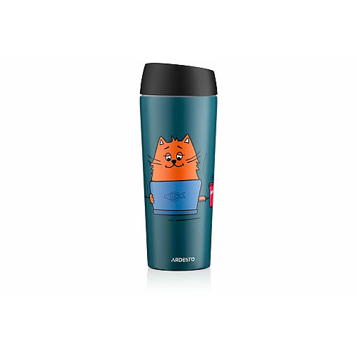 Термокухоль ARDESTO Coffee time Red Cat, 450мл, нержавіюча сталь, синій