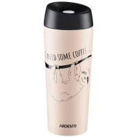 Термокухоль ARDESTO Coffee time Bradypus, 450мл, нержавіюча сталь, бежевий