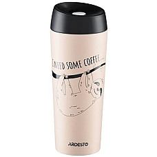 Термокухоль ARDESTO Coffee time Bradypus, 450мл, нержавіюча сталь, бежевий