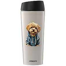 Термокухоль ARDESTO Coffee Time Maltipoo 450мл, нержавіюча сталь, бежевий