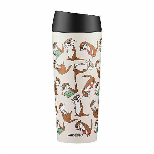 Термокухоль ARDESTO Coffee Time Otter 450мл, нержавіюча сталь, бежевий