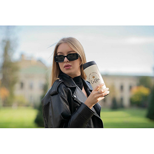 Термокухоль ARDESTO Coffee Time, 450мл, нержавіюча сталь, бежевий