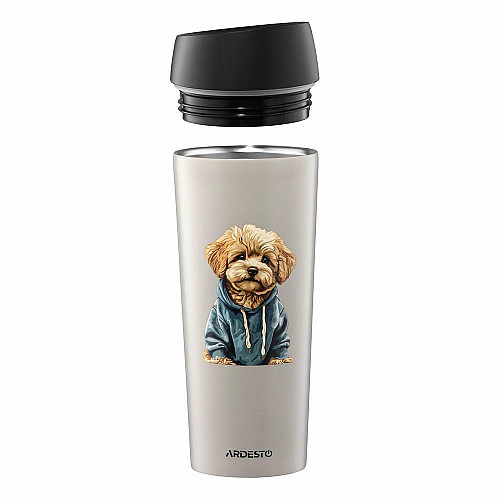 Термокухоль ARDESTO Coffee Time Maltipoo 450мл, нержавіюча сталь, бежевий