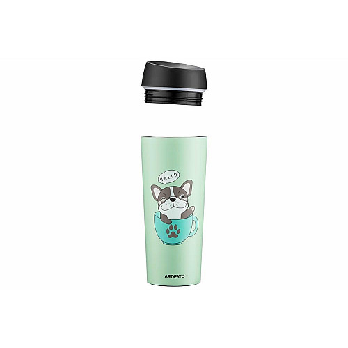 Термокухоль ARDESTO Coffee time Frenchie, 450мл, нержавіюча сталь, зелений