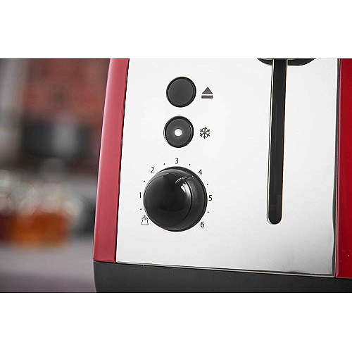 Тостер Russell Hobbs Colours Plus 1600Вт, подогрев, размораживание, металл., красный