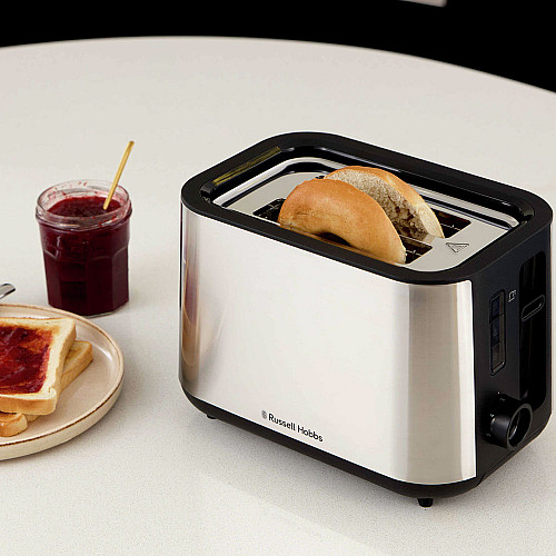 Тостер  Russell Hobbs Heaton, нержав., підігрів,разморозка, чорний+нерж