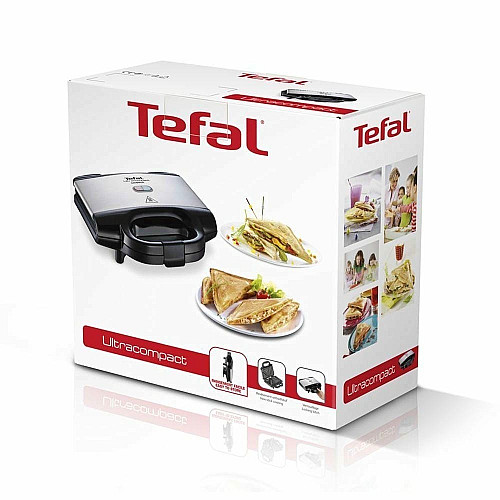 Сэндвичмейкер Tefal Ultracompact 700Вт, 1 пластина-сэндвич, корпус-нержав.сталь/пластик, черный