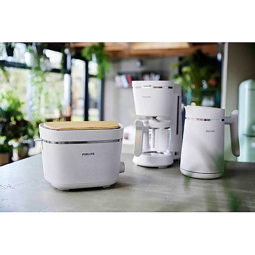 Тостер Philips Series Eco Conscious Edition 830Вт, кришка від пилу, пластик, білий
