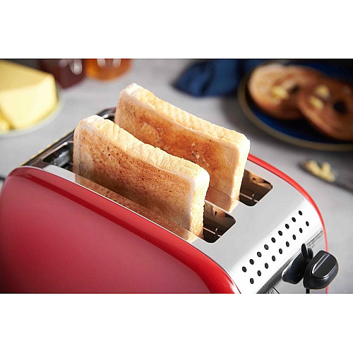 Тостер Russell Hobbs Colours Plus 1600Вт, подогрев, размораживание, металл., красный