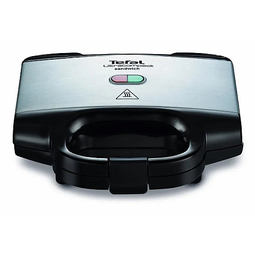Сендвічмейкер Tefal Ultracompact 700Вт, 1 пластина-гриль, корпус-пластик, чорно-сріблястий