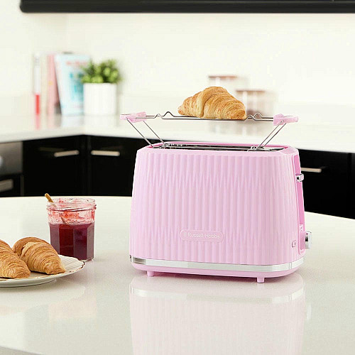Тостер  Russell Hobbs Eden 800Вт, пластик, підігрів,разморозка, малиновий