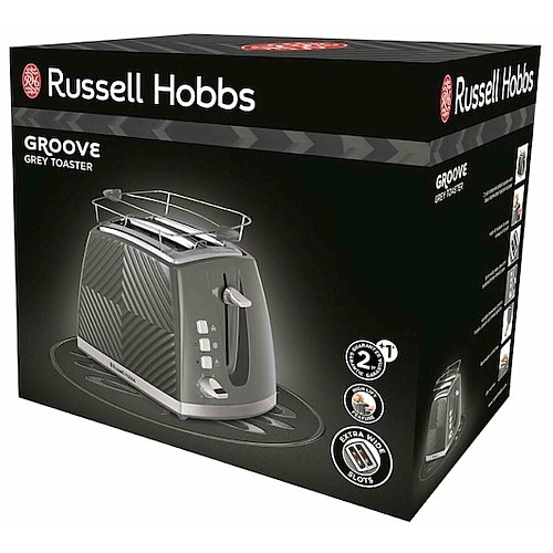 Тостер Russell Hobbs GrooWe 2 Slice 850Вт, подогрев, размораживание, пластик, серый