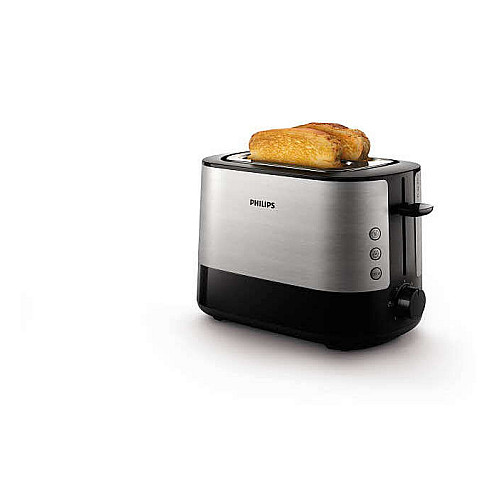 Тостер Philips WiWa Collection 1050Вт, метал/пластик, чорний