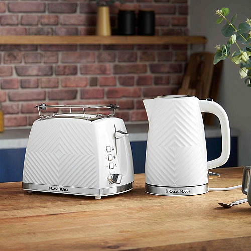 Тостер Russell Hobbs GrooWe 2 Slice 850Вт, підігрів, розморож., пластик, білий
