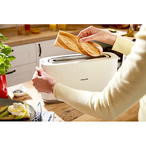 Тостер Philips Daily Collection 1000Вт, 1 відділення, пластик, білий