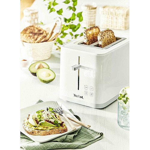 Тостер Tefal Sense 850Вт, LED дисплей, метал/пластик, білий