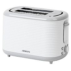 Тостер ARDESTO White stripes T-F17WG 930Вт, пластик, білий+сірий