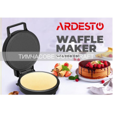 Вафельниця ARDESTO 1200Вт, тоненька вафля круглої форми, корпус-пластик, чорний