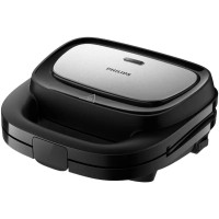 Мультимейкер Philips Series 5000 750Вт, антипригарное покрытие, 3 пластины, корпус-пластик, черно-серебристый