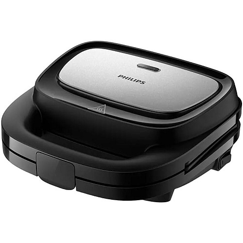 Мультимейкер Philips Series 5000 750Вт, антипригарне покриття, 3 пластини, корпус-пластик, чорно-сріблястий