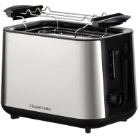Тостер  Russell Hobbs Heaton, нержав., підігрів,разморозка, чорний+нерж