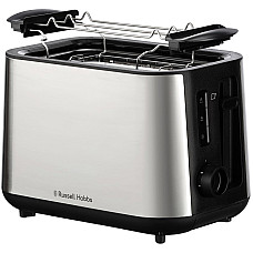 Тостер  Russell Hobbs Heaton, нержав., підігрів,разморозка, чорний+нерж
