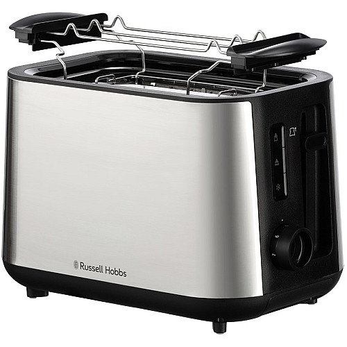 Тостер  Russell Hobbs Heaton, нержав., підігрів,разморозка, чорний+нерж