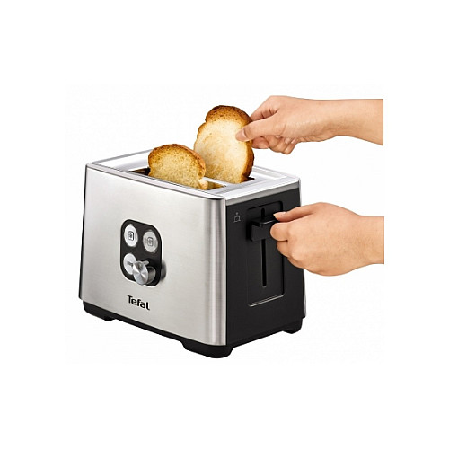 Тостер Tefal Cube 900Вт, метал/пластик, чорний