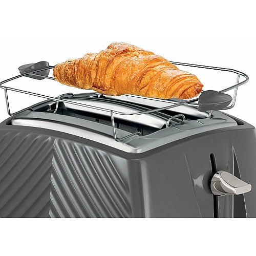 Тостер Russell Hobbs GrooWe 2 Slice 850Вт, подогрев, размораживание, пластик, серый