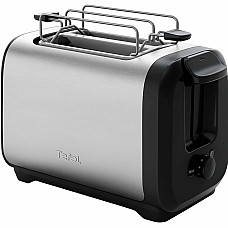 Тостер Tefal Subito 1100Вт, розморожування, щипці, нерж. сталь, чорний