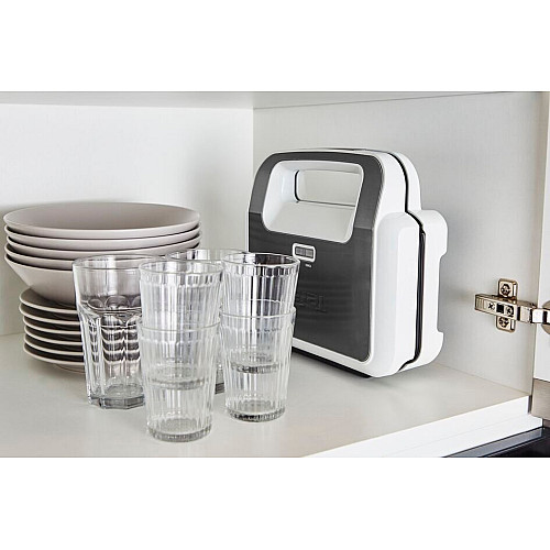 Мультимейкер Tefal Snack XL 850Вт, тефлон, 3 пластини, корпус-пластик, біло-чорний