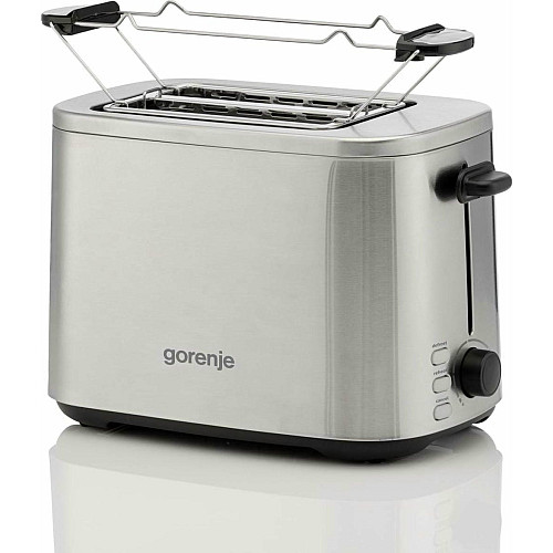 Тостер Gorenje 800Вт, подогрев, размораживание, пластик, серебристый