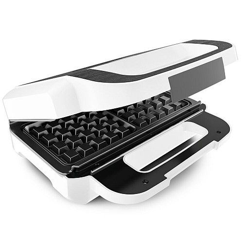 Мультимейкер Tefal Snack XL 850Вт, тефлон, 3 пластини, корпус-пластик, біло-чорний