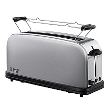 Тостер Russell Hobbs Oxford 1600Вт, довгі слоти на 4 тости, метал, сріблястий